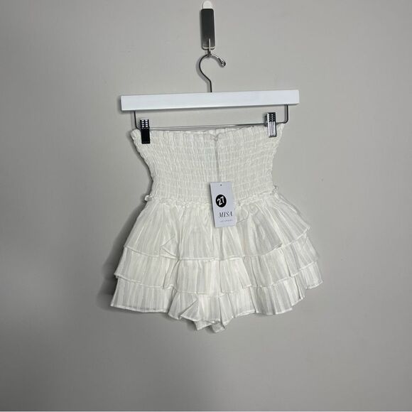 MISA Agnes Smocked Tiered mini skirt in XS . NWT - Picture 10 of 10